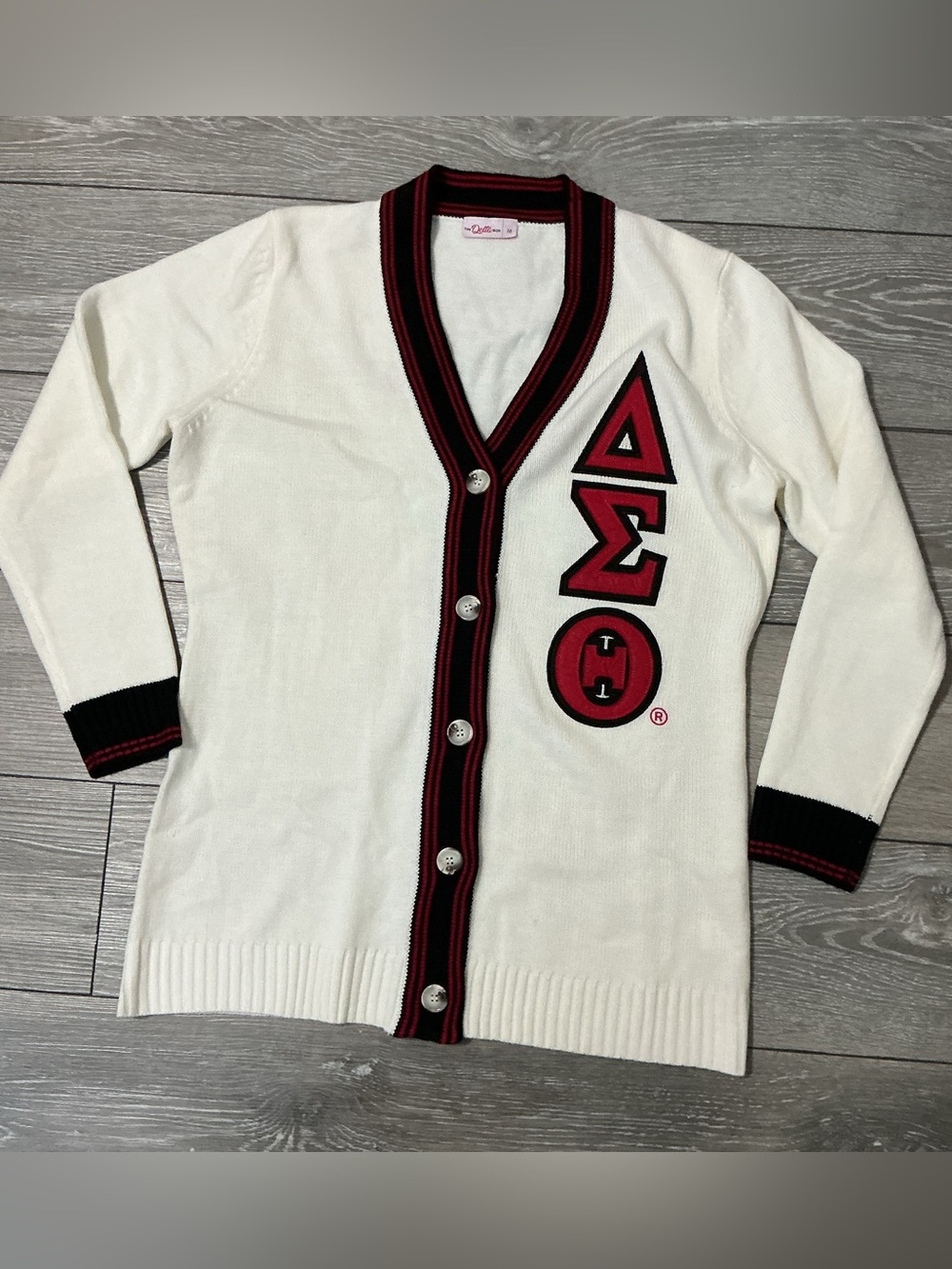 Vintage Delta Sigma Theta Varsity Knit Cardigan M